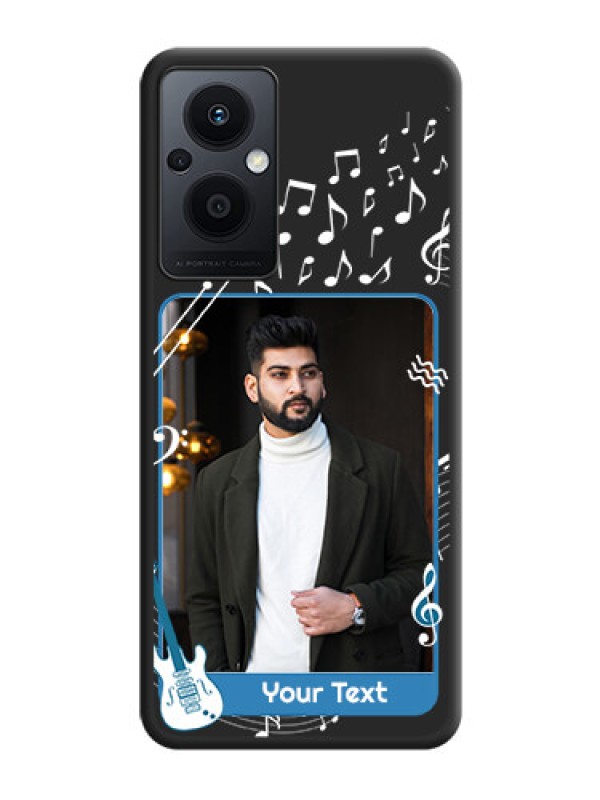 Custom Musical Theme Design with Text on Photo on Space Black Soft Matte Mobile Case - Oppo F21s Pro 5G