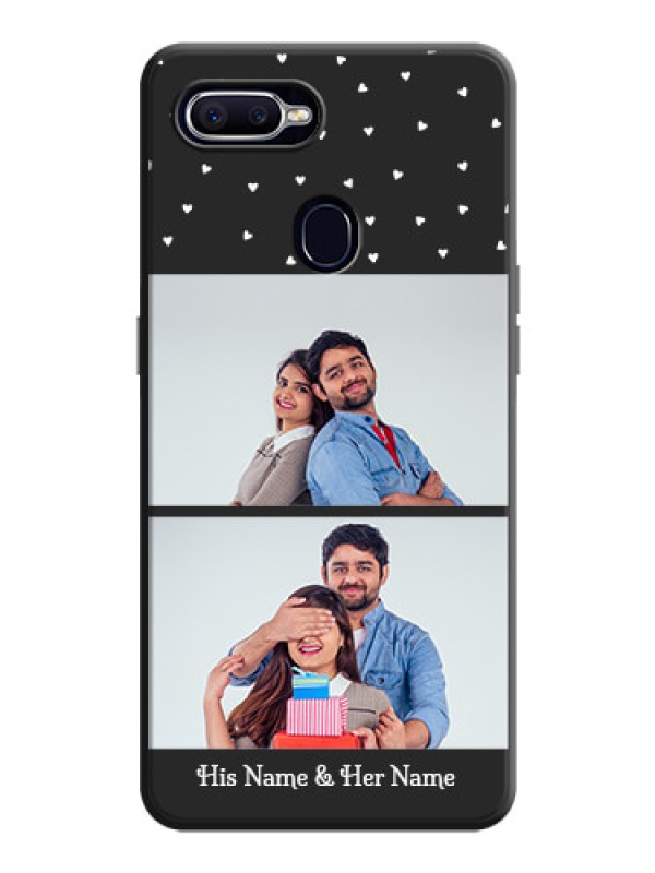 Custom Miniature Love Symbols with Name on Space Black Custom Soft Matte Back Cover - Oppo F9 Pro