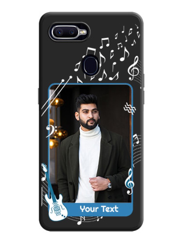 Custom Musical Theme Design with Text - Photo on Space Black Soft Matte Mobile Case - Oppo F9 Pro