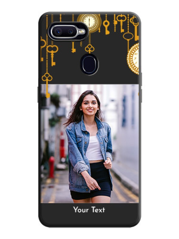 Custom Decorative Design with Text on Space Black Custom Soft Matte Back Cover - Oppo F9 Pro