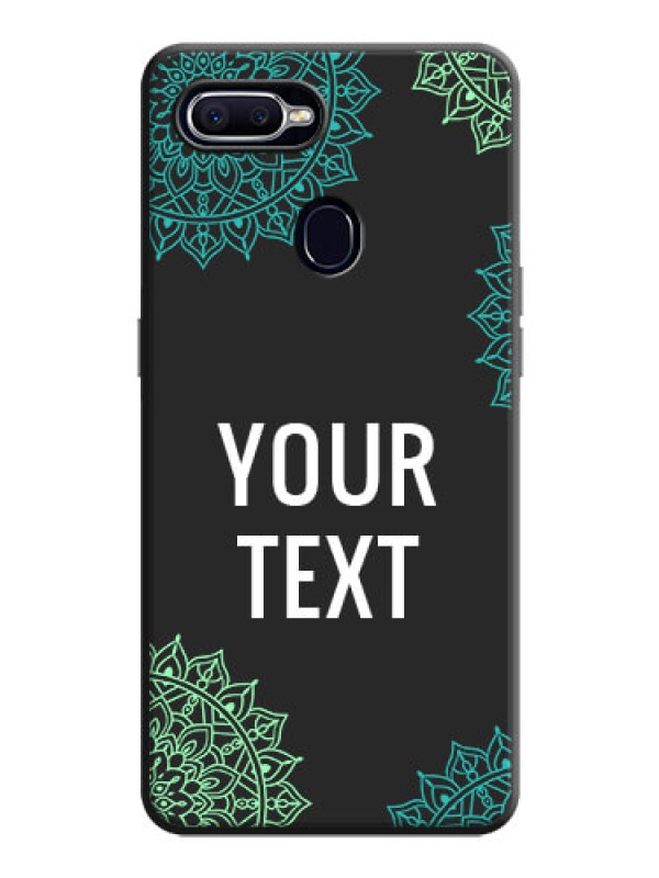 Custom Your Name with Floral Design on Space Black Custom Soft Matte Back Cover - Oppo F9 Pro