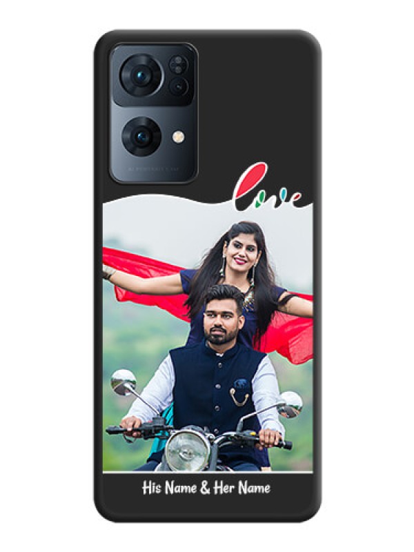 Custom Fall in Love Pattern with Picture on Photo on Space Black Soft Matte Mobile Case - Oppo Reno 7 Pro 5G