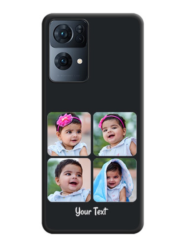 Custom Floral Art with 6 Image Holder on Photo on Space Black Soft Matte Mobile Case - Oppo Reno 7 Pro 5G