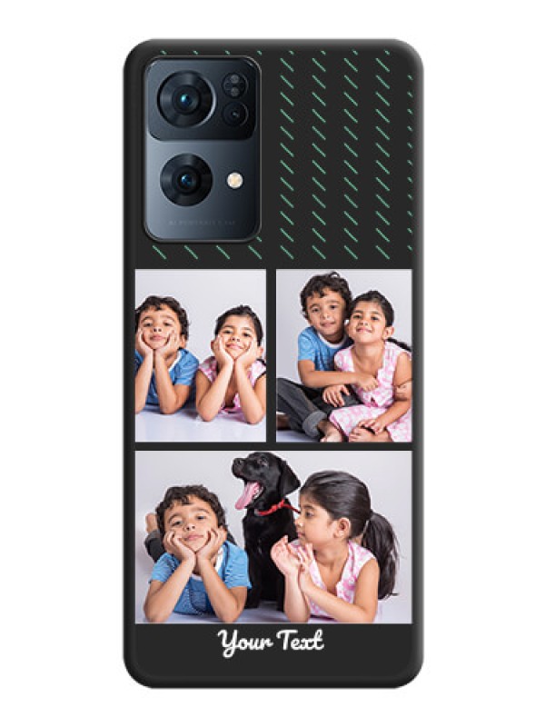 Custom Cross Dotted Pattern with 2 Image Holder  on Personalised Space Black Soft Matte Cases - Oppo Reno 7 Pro 5G