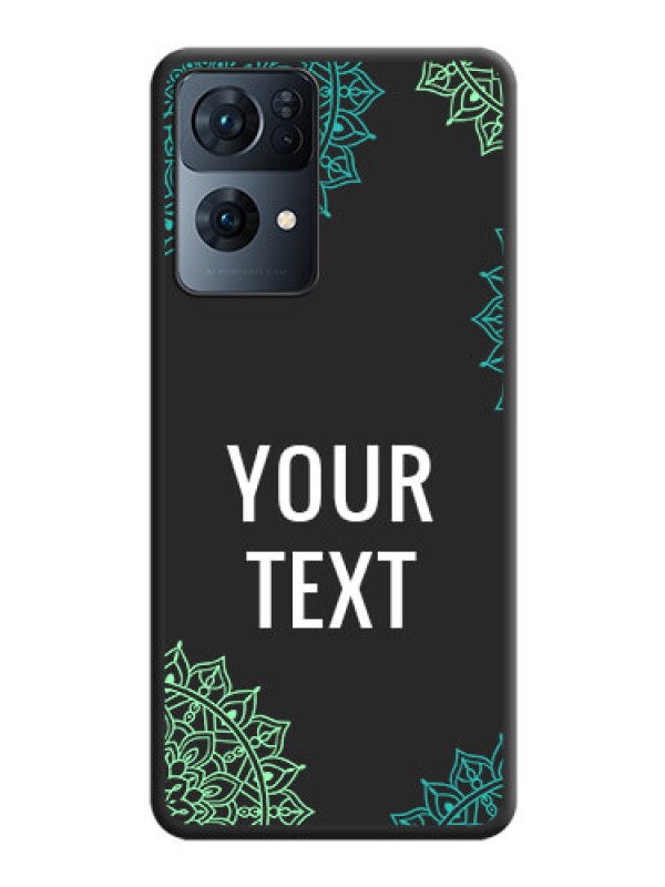 Custom Your Name with Floral Design on Space Black Custom Soft Matte Back Cover - Oppo Reno 7 Pro 5G