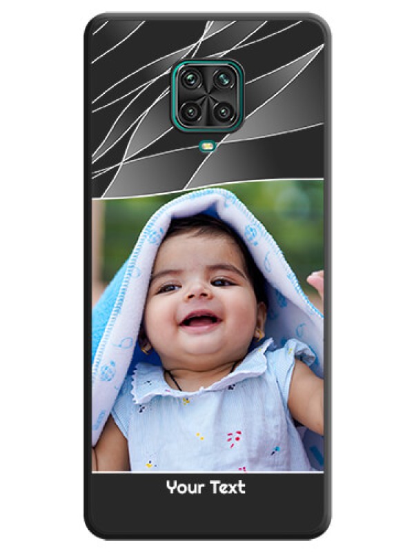 Custom Mixed Wave Lines on Photo on Space Black Soft Matte Mobile Cover - Poco M2 Pro