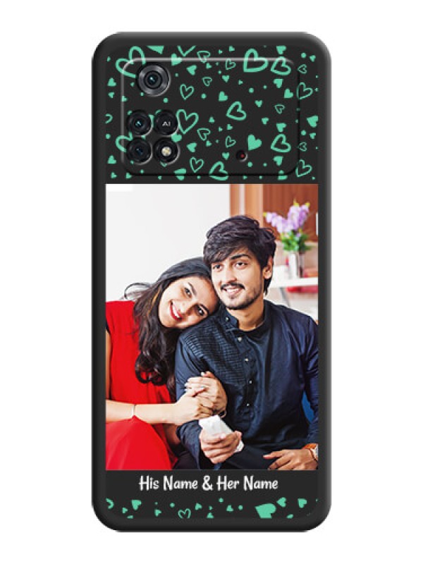 Custom Sea Green Indefinite Love Pattern on Photo on Space Black Soft Matte Mobile Cover - Poco M4 Pro 4G