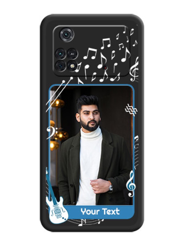 Custom Musical Theme Design with Text on Photo on Space Black Soft Matte Mobile Case - Poco M4 Pro 4G