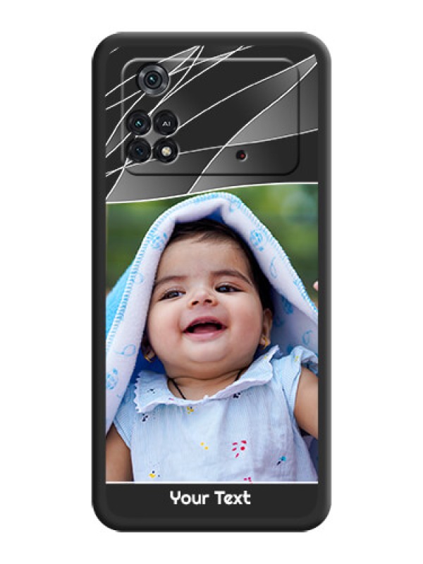 Custom Mixed Wave Lines on Photo on Space Black Soft Matte Mobile Cover - Poco M4 Pro 4G