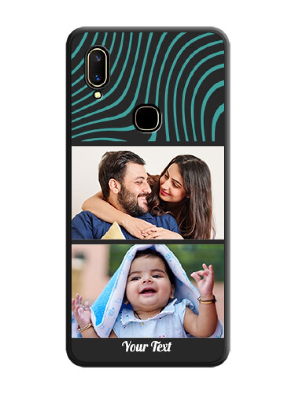 Custom Wave Pattern with 2 Image Holder on Space Black Personalized Soft Matte Phone Covers - Vivo V11