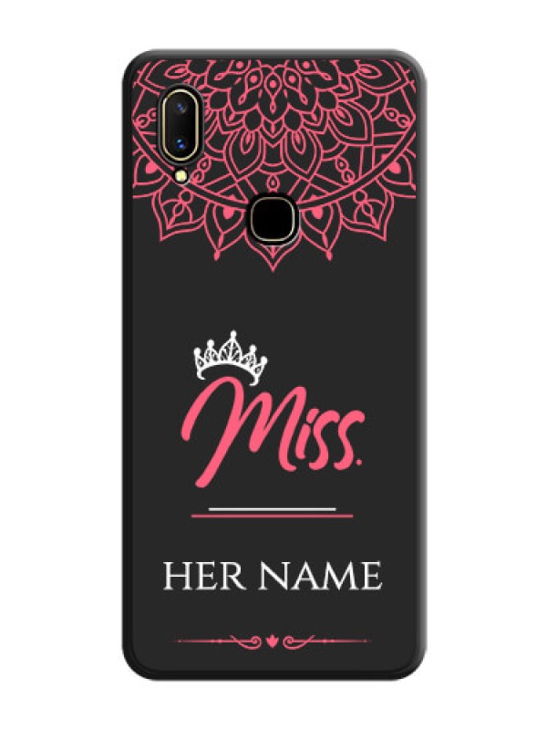 Custom Mrs Name with Floral Design on Space Black Personalized Soft Matte Phone Covers - Vivo V11