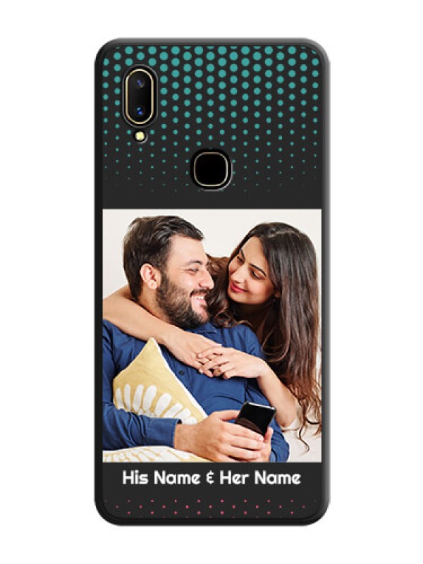 Custom Faded Dots with Grunge Photo Frame and Text on Space Black Custom Soft Matte Phone Cases - Vivo V11