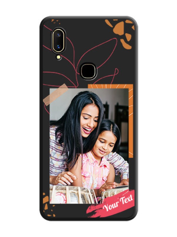 Custom Orange Photo Frame on Space Black Custom Soft Matte Phone Back Cover - Vivo V11
