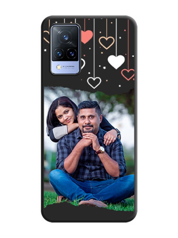 Custom Love Hangings with Splash Wave Picture on Space Black Custom Soft Matte Phone Back Cover - Vivo V21 5G