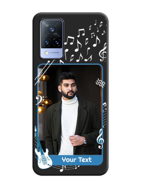Custom Musical Theme Design with Text on Photo on Space Black Soft Matte Mobile Case - Vivo V21 5G