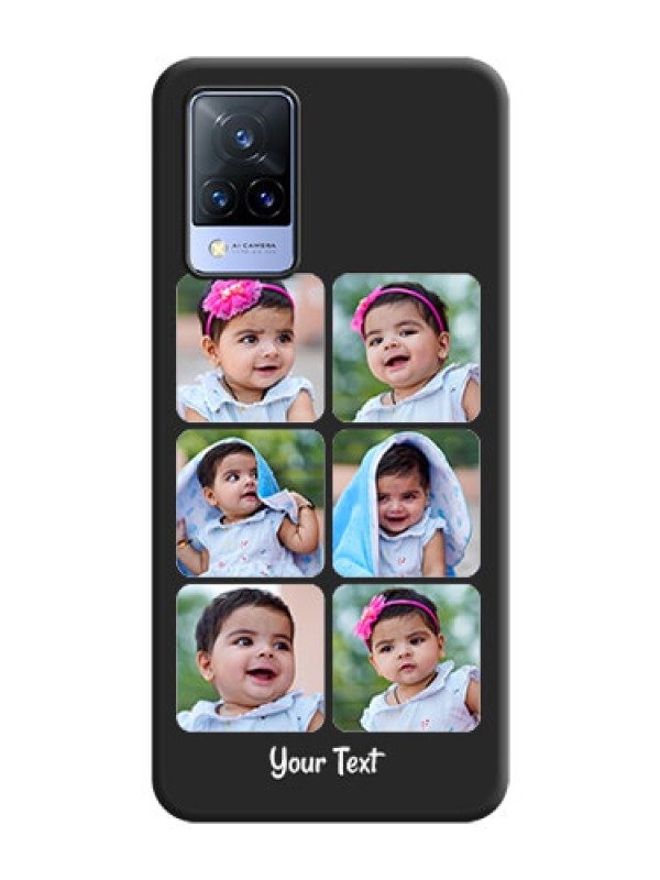 Custom Floral Art with 6 Image Holder on Photo on Space Black Soft Matte Mobile Case - Vivo V21 5G