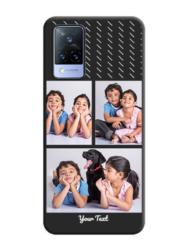 Custom Cross Dotted Pattern with 2 Image Holder  on Personalised Space Black Soft Matte Cases - Vivo V21 5G