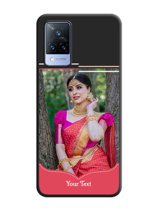 Custom Classic Plain Design with Name on Photo on Space Black Soft Matte Phone Cover - Vivo V21 5G