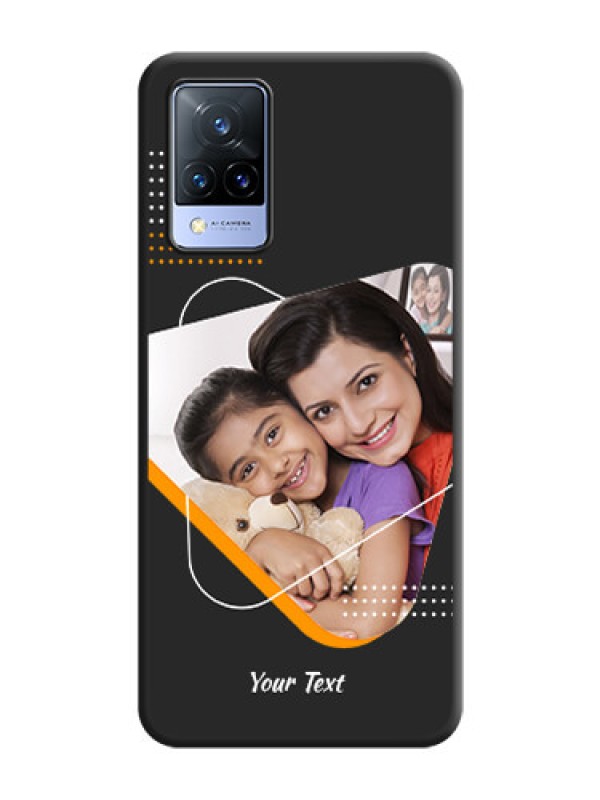 Custom Yellow Triangle on Photo on Space Black Soft Matte Phone Cover - Vivo V21 5G