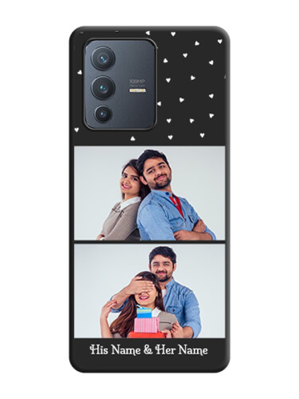 Custom Miniature Love Symbols with Name on Space Black Custom Soft Matte Back Cover - Vivo V23 Pro 5G