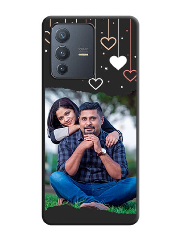 Custom Love Hangings with Splash Wave Picture on Space Black Custom Soft Matte Phone Back Cover - Vivo V23 Pro 5G