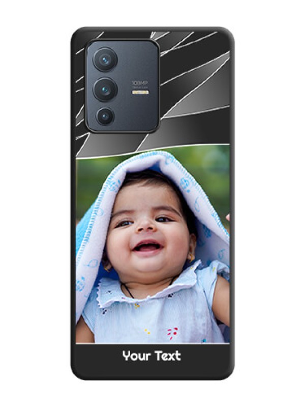 Custom Mixed Wave Lines on Photo on Space Black Soft Matte Mobile Cover - Vivo V23 Pro 5G