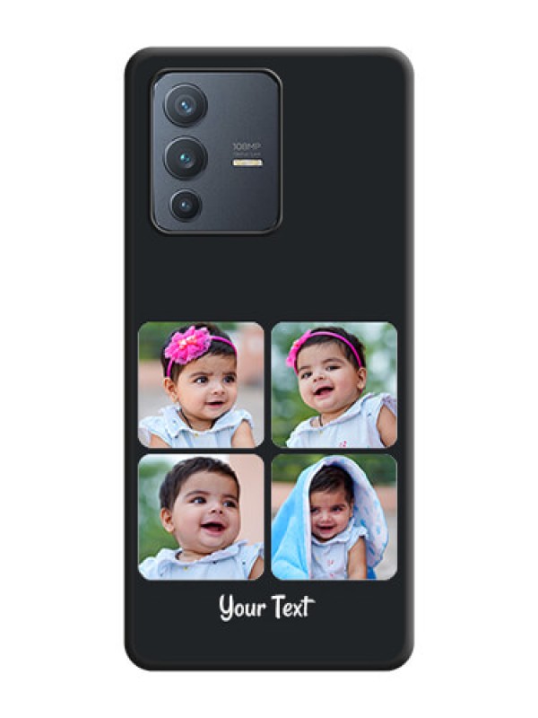 Custom Floral Art with 6 Image Holder on Photo on Space Black Soft Matte Mobile Case - Vivo V23 Pro 5G
