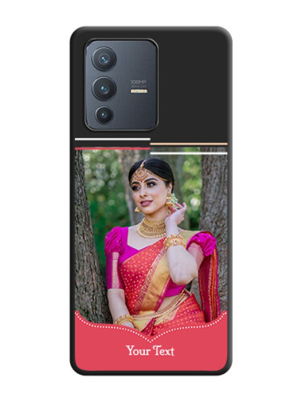 Custom Classic Plain Design with Name on Photo on Space Black Soft Matte Phone Cover - Vivo V23 Pro 5G