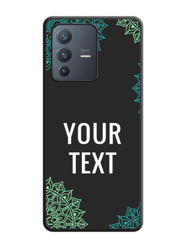 Custom Your Name with Floral Design on Space Black Custom Soft Matte Back Cover - Vivo V23 Pro 5G