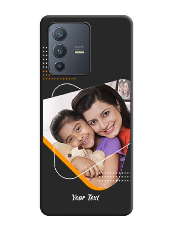 Custom Yellow Triangle on Photo on Space Black Soft Matte Phone Cover - Vivo V23 Pro 5G
