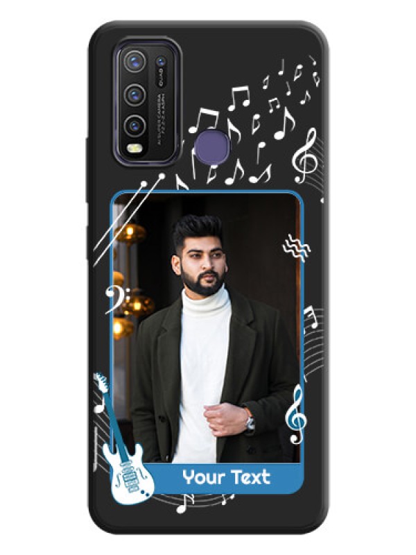 Custom Musical Theme Design with Text - Photo on Space Black Soft Matte Mobile Case - Vivo Y50