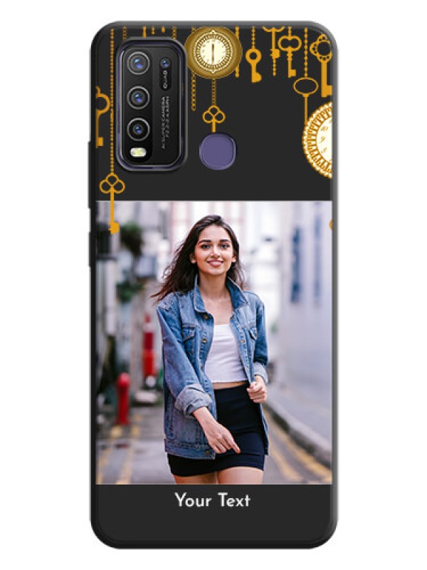 Custom Decorative Design with Text on Space Black Custom Soft Matte Back Cover - Vivo Y50