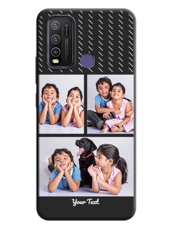 Custom Cross Dotted Pattern with 2 Image Holder  on Personalised Space Black Soft Matte Cases - Vivo Y50