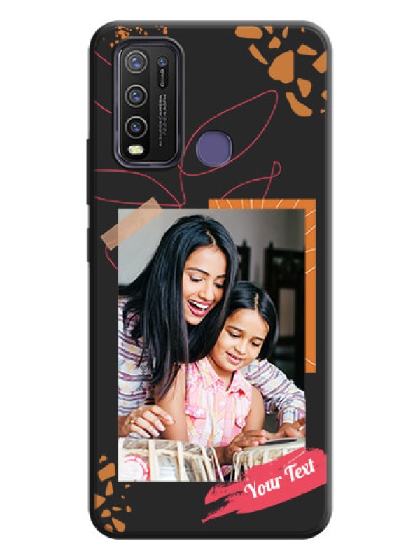 Custom Orange Photo Frame on Space Black Custom Soft Matte Phone Back Cover - Vivo Y50