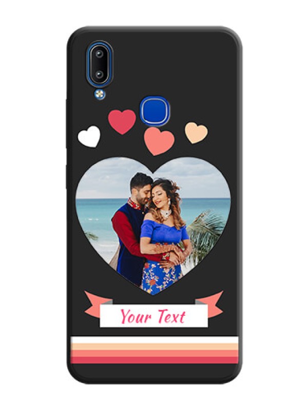 Custom Love Shaped Photo with Colorful Stripes on Personalised Space Black Soft Matte Cases - Vivo Y93