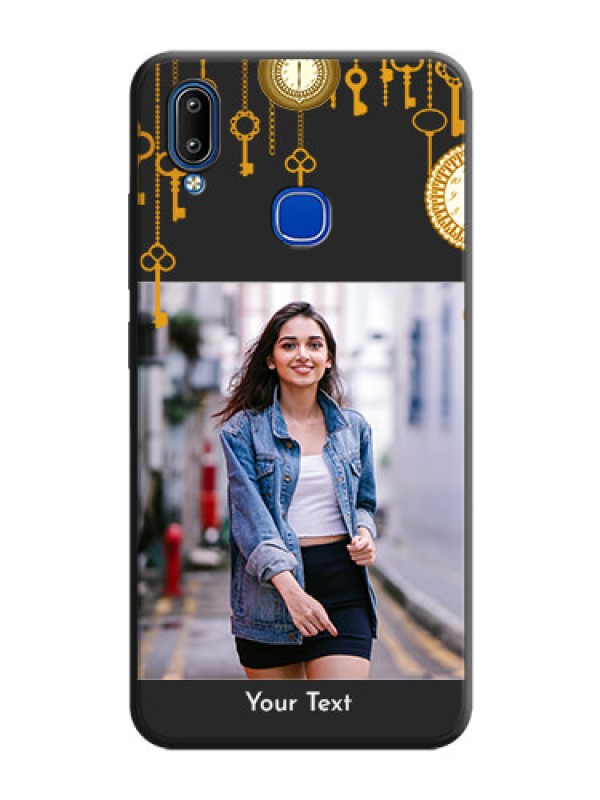Custom Decorative Design with Text on Space Black Custom Soft Matte Back Cover - Vivo Y93