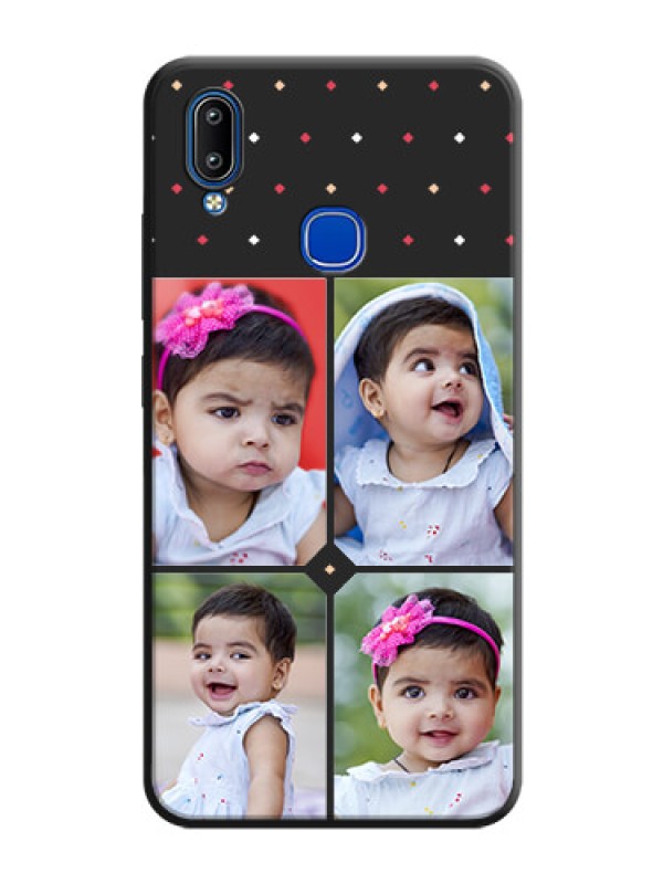 Custom Multicolor Dotted Pattern with 4 Image Holder on Space Black Custom Soft Matte Phone Cases - Vivo Y93
