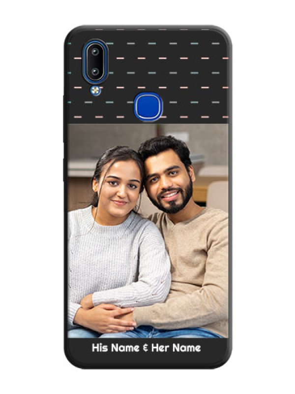 Custom Line Pattern Design with Text on Space Black Custom Soft Matte Phone Back Cover - Vivo Y93