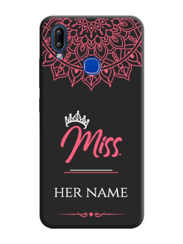 Custom Mrs Name with Floral Design on Space Black Personalized Soft Matte Phone Covers - Vivo Y93
