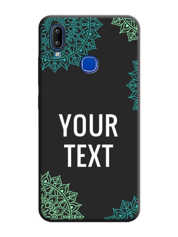 Custom Your Name with Floral Design on Space Black Custom Soft Matte Back Cover - Vivo Y93