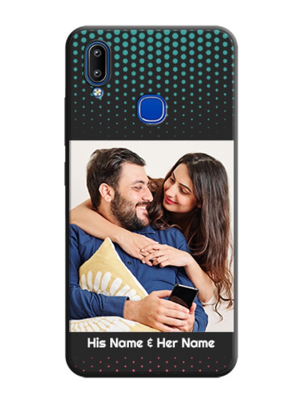 Custom Faded Dots with Grunge Photo Frame and Text on Space Black Custom Soft Matte Phone Cases - Vivo Y93