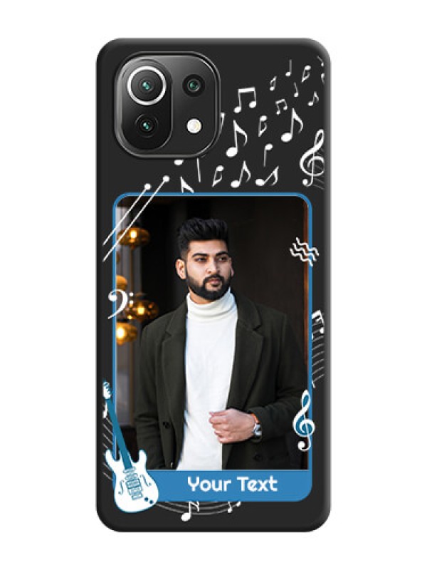 Custom Musical Theme Design with Text on Photo on Space Black Soft Matte Mobile Case - Mi 11 Lite NE 5G