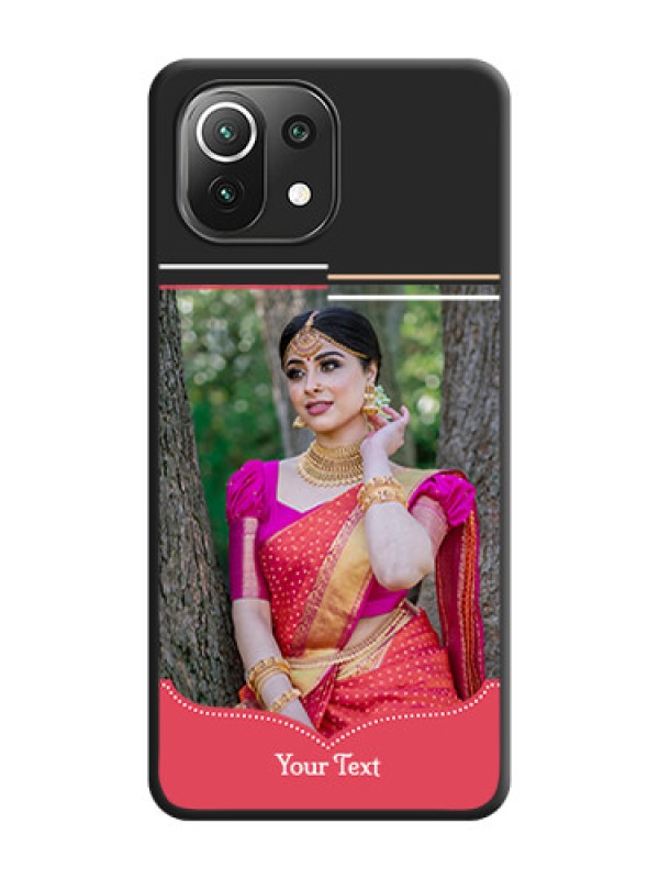 Custom Classic Plain Design with Name on Photo on Space Black Soft Matte Phone Cover - Mi 11 Lite NE 5G