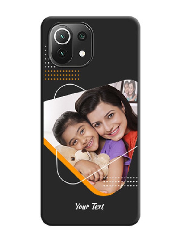Custom Yellow Triangle on Photo on Space Black Soft Matte Phone Cover - Mi 11 Lite NE 5G