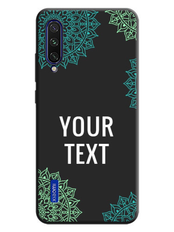 Custom Your Name with Floral Design on Space Black Custom Soft Matte Back Cover - Mi A3