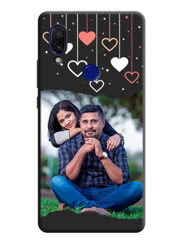 Custom Love Hangings with Splash Wave Picture on Space Black Custom Soft Matte Phone Back Cover - Redmi 7
