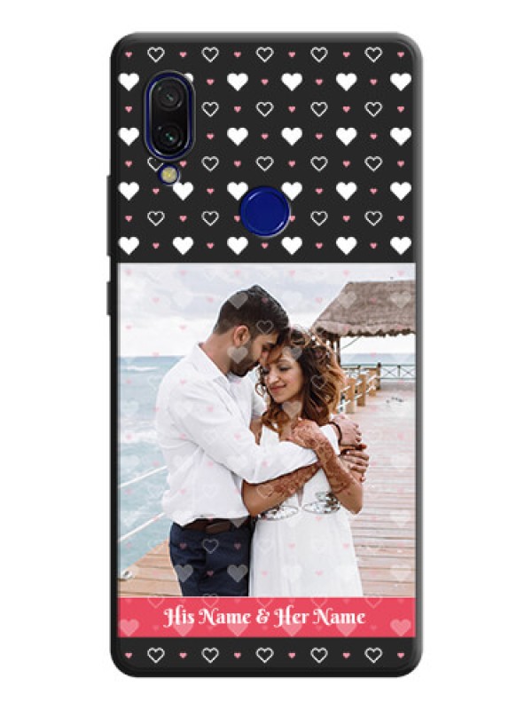 Custom White Color Love Symbols with Text Design - Photo on Space Black Soft Matte Phone Cover - Redmi 7