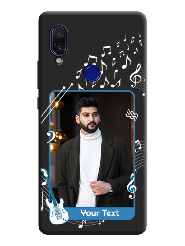 Custom Musical Theme Design with Text - Photo on Space Black Soft Matte Mobile Case - Redmi 7