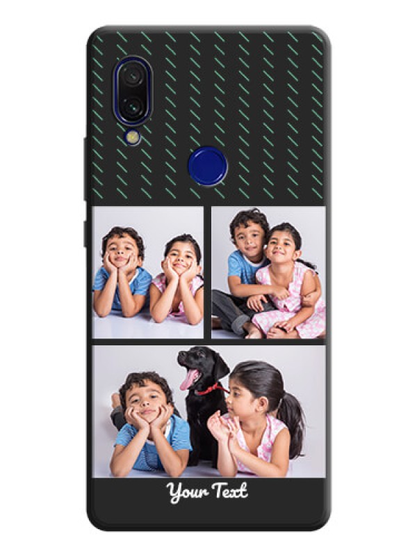 Custom Cross Dotted Pattern with 2 Image Holder  on Personalised Space Black Soft Matte Cases - Redmi 7