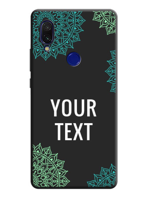 Custom Your Name with Floral Design on Space Black Custom Soft Matte Back Cover - Redmi 7